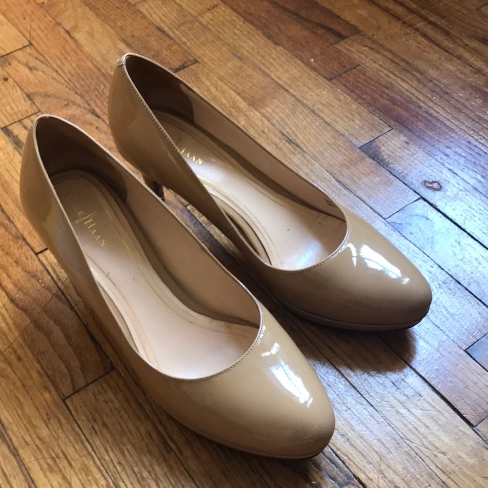 Cole Haan Nude Patent Pumps